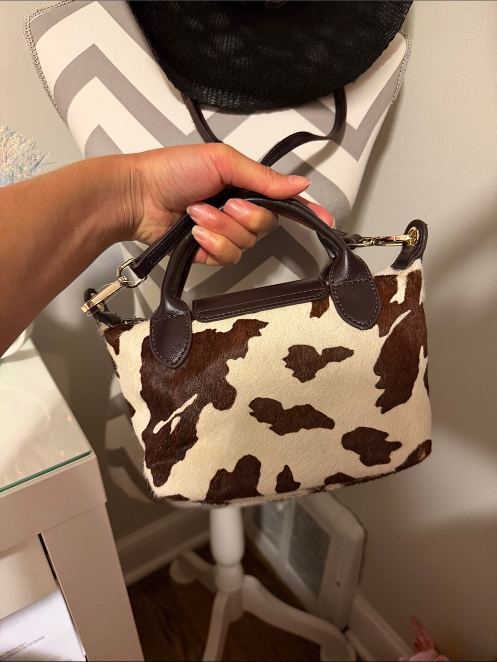 House of Harlow Cowhide Mini Top-Handle Crossbody Bag - Picture 4 of 4